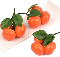 Hagao Lifelike Fake Mini Tangerine Oranges - 3pcs Artificial Fruit Branches for Home Decor, Parties, Kitchen & Festivals