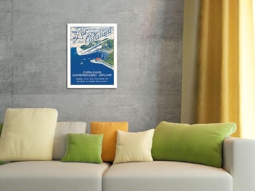 Miniatura 4 de Gary Miltimore c.1970s - Cartel de metal vintage de 8 x 12 pulgadas con avión de ganso Grumann de avión de Santa Catalina - Aerolínea de avión