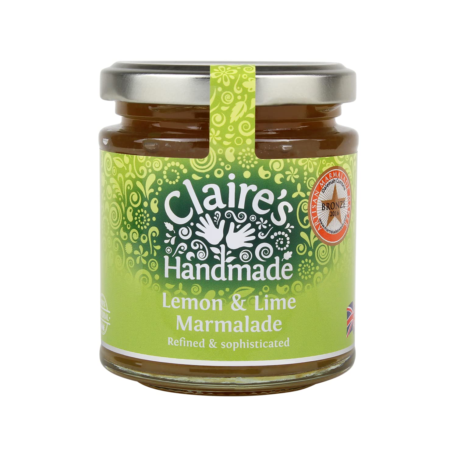 Claire's Handmade - Lemon and Lime Marmalade (227g) - Award Winning Traditionally Made Refined & Sophisticated Marmalade, Suitable for Vegetarian, Vegan & Gluten Free Diets, GMO Free