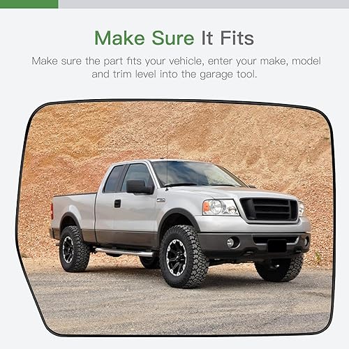 Miniatura 2 de SCITOO Espejo lateral del pasajero de cristal compatible con 2004-2014 para Ford para F-150 PU con calefacción, cromado, convexo, derecho, espejo