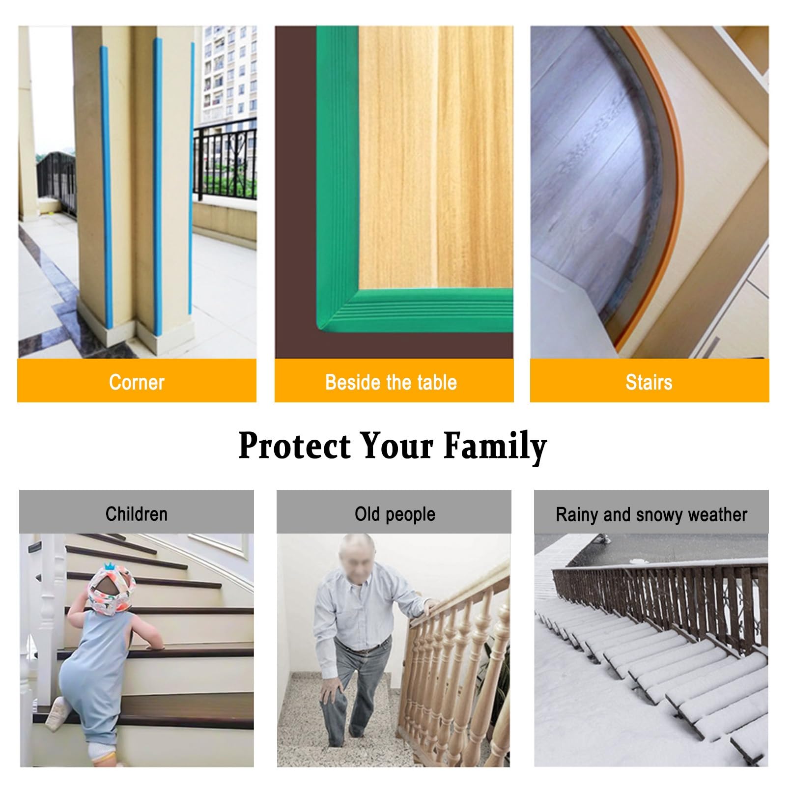 Tiras Antideslizantes Para Peldaños, Protector Antideslizante de Borde de Escalera de PVC, Para Cantos Escaleras Tiras, Fácil de Instalar Y Resistente Al Desgaste, Borde Antideslizante Para Escaleras(