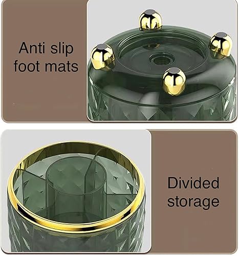 Miniatura 5 de Caja de almacenamiento de brochas de maquillaje, cubo giratorio de 360 para un fácil acceso y almacenamiento adicional para artículos de tocador