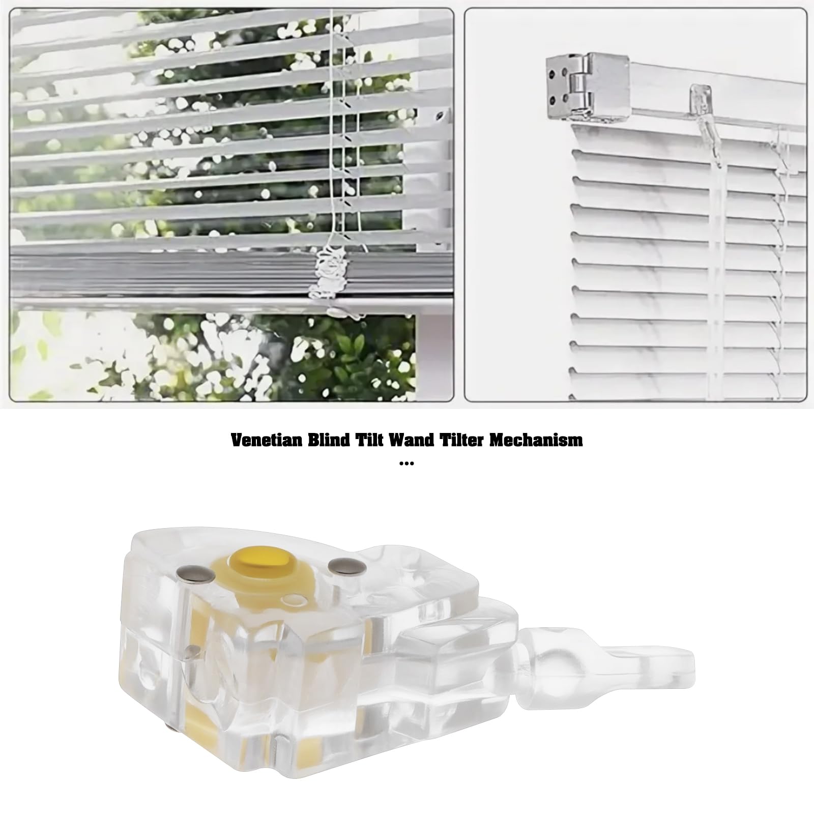 Briny River 2pcs 25mm Metal Venetian Blind Tilt Wand Tilter Mechanism for 25mm Slat Venetian Blinds, Transparent - Image 3