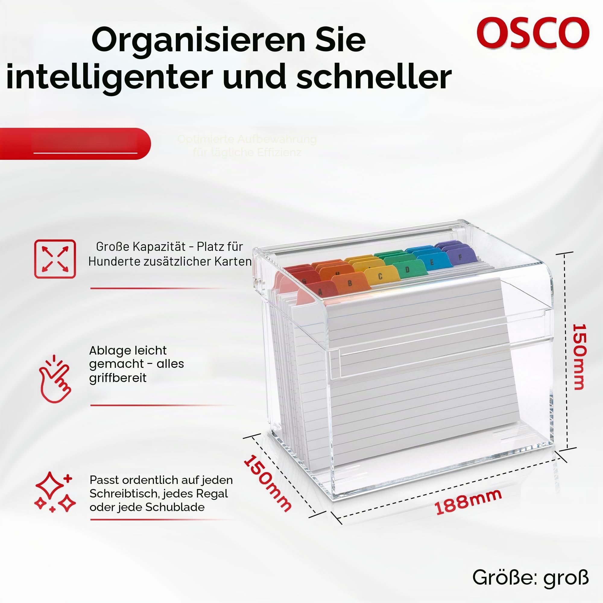 OSCO Clear Acrylic Index Box - Large