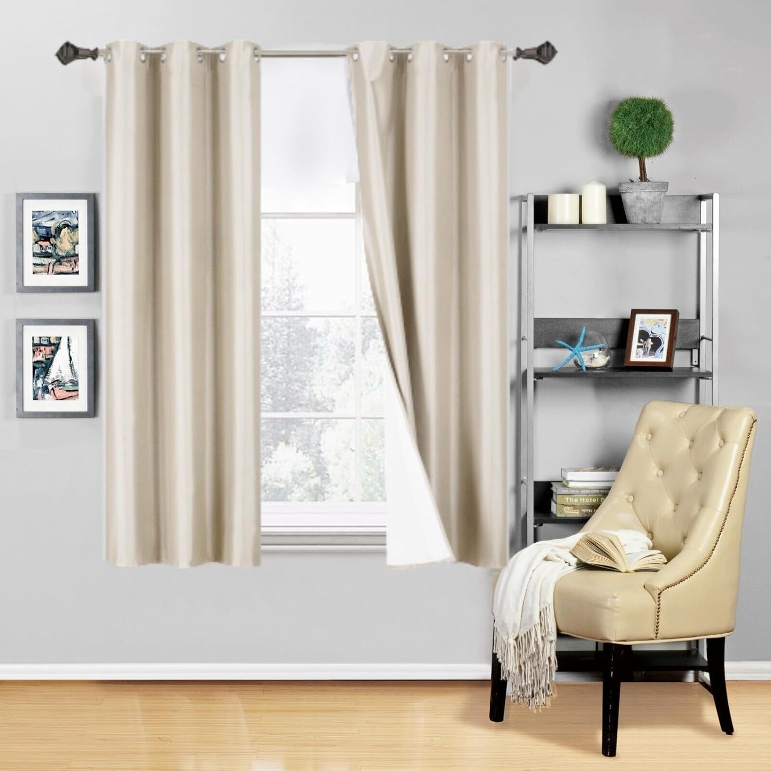 Blackout 100% Room Darkening Guarantee Insulated Lined Thermal Window Grommets 2 Panel Curtain (K86) (Lavender Lilac, 84" inch Standard)