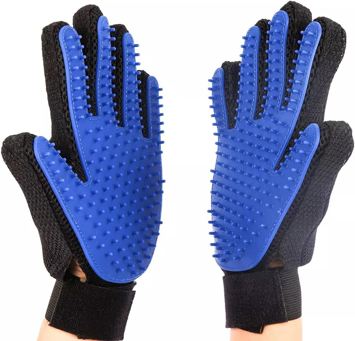 Ly Pet Washing Glove Gentle De-Shedding Brush Comfortable Massage Tool for Cat & Dog Dark Blue 1 Pair