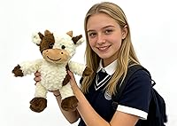 Vista 3 de Juguete de peluche de vaca de vaca de 11.8 pulgadas para niñas y niños (soporte vaca marrón1)