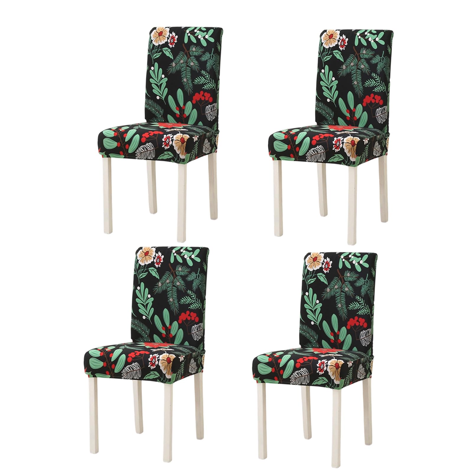 Modern Chair Slipcovers for Dining Room 4PCs High Stretch Slipcover Green — image 1
