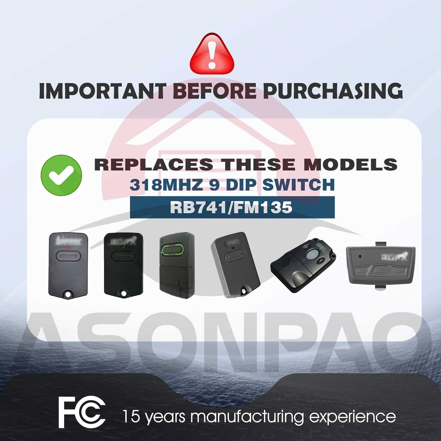 4 for Mighty Mule GTO Gate Opener Remote FM135 MMT103 RB741【5 Year Warranty】