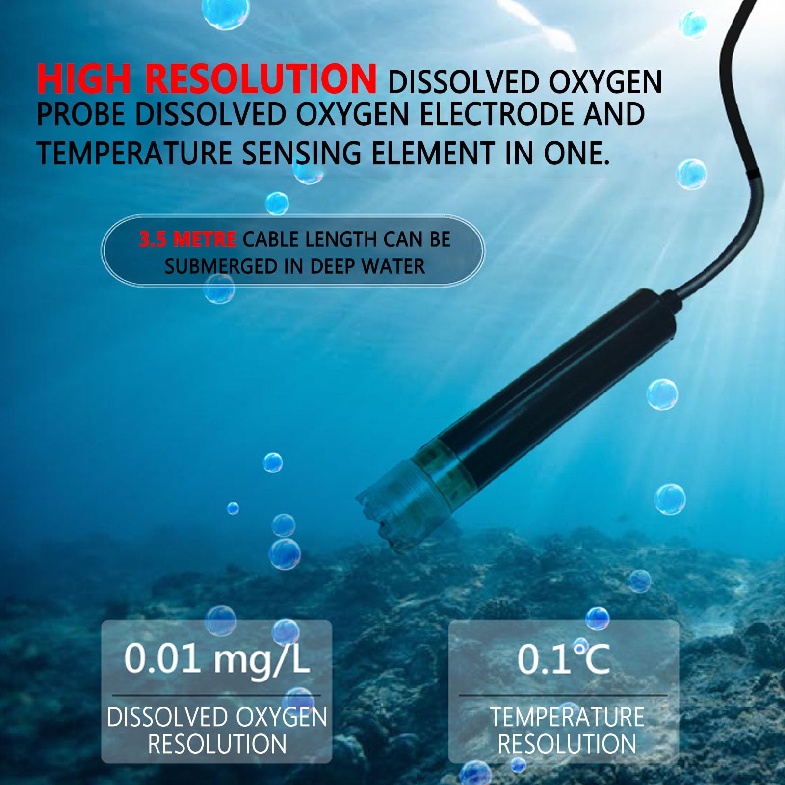 Misuratore di PH Portatile, DO Misuratore Multiparametrico Digitale Grande LCD Disciolto Ossigeno con ATC 99 Funzione di Memoria per Acqua Marina Acquacoltura e Coltivazione