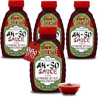 Ah-So Red Rib Chinese-Style BBQ Sauce 4-Pack (4x15oz) - Sweet Tangy Marinade Glaze for Ribs, Chicken, Wings, Stir-Fry | Takeout Flavor