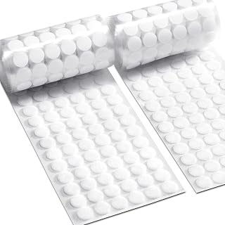 iRAG 1000pcs (500 Pairs) 0.59" White Hook & Loop Adhesive Dots - Strong Sticky Nylon Circles for Crafts, School, Home & Office