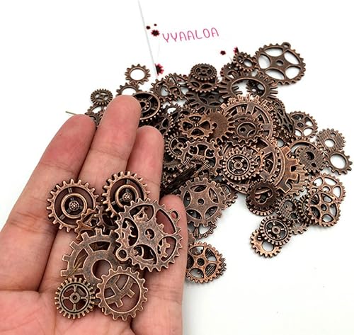 Miniatura 7 de Surtido de dijes con estilo Steampunk Y&Y (ruedas, engranajes o relojes), ideal para hacer manualidades y joyas