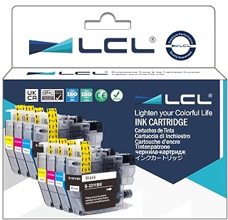 LCL Compatible Ink Cartridge LC3211 LC-3211 LC-3211BK LC-3211C LC-3211M LC-3211Y Pigment (2 Black 2Cyan 2Magenta 2 Yellow) Replacement for Brother LC3211 DCPJ770 DCPJ772DW DCPJ774DW MFCJ890DW MFCJ895