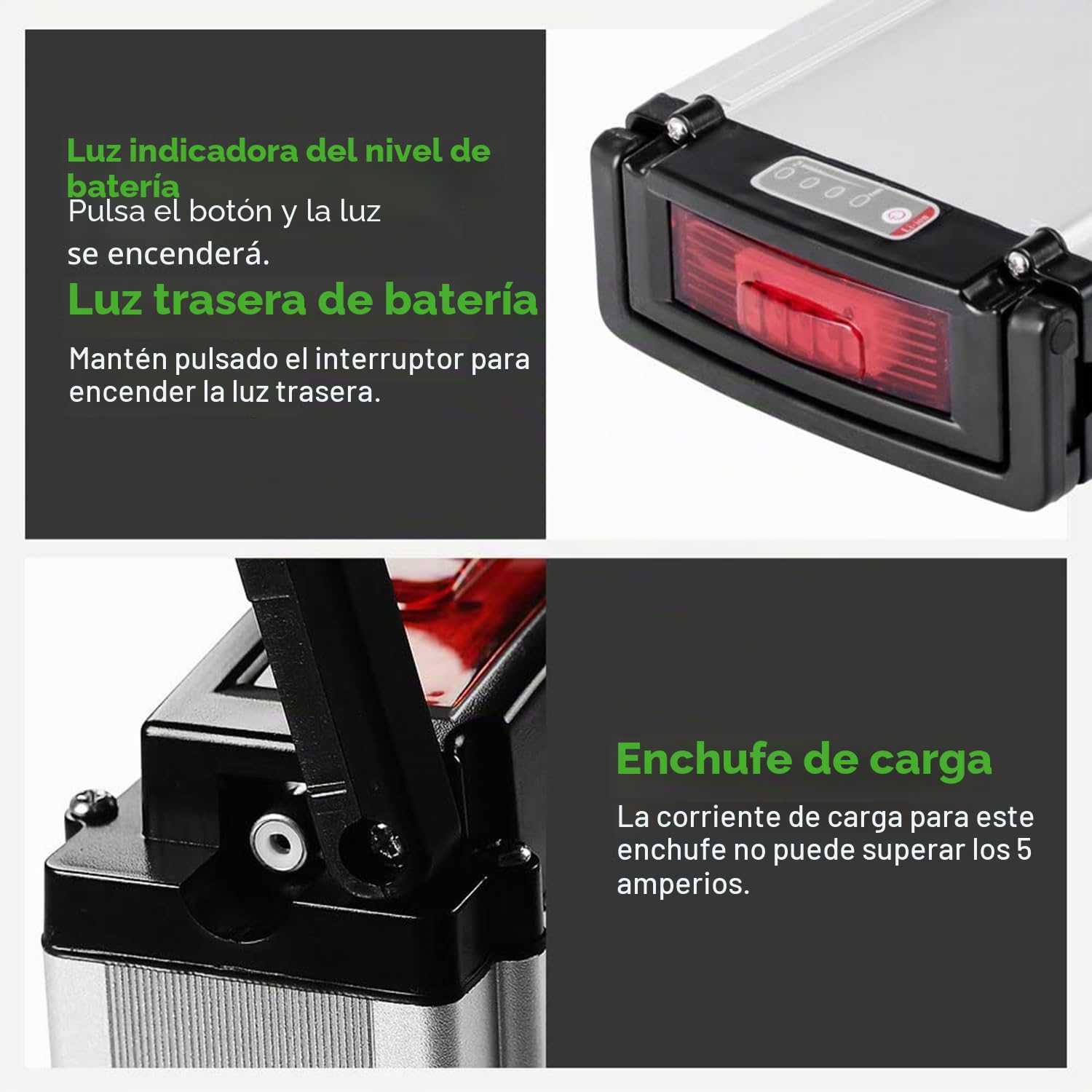 E-Bike 36V 15.6Ah 561Wh Lithium-Ion Rear Battery for para E-GO! Wondervelo, Hapex Electric Bicycle Pedelec, with Charger