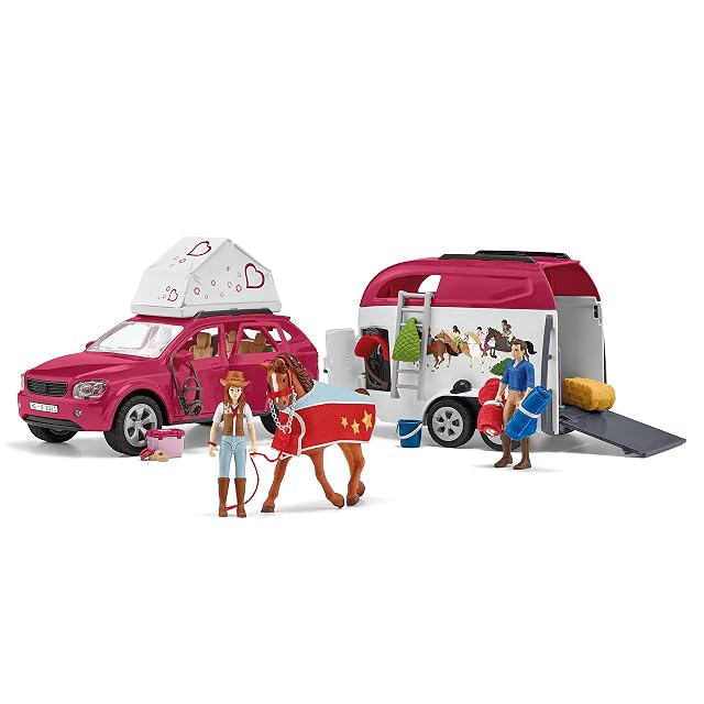 Schleich 42535 Playset - Aventura Coche y Remolque Caballos (Horse Club)