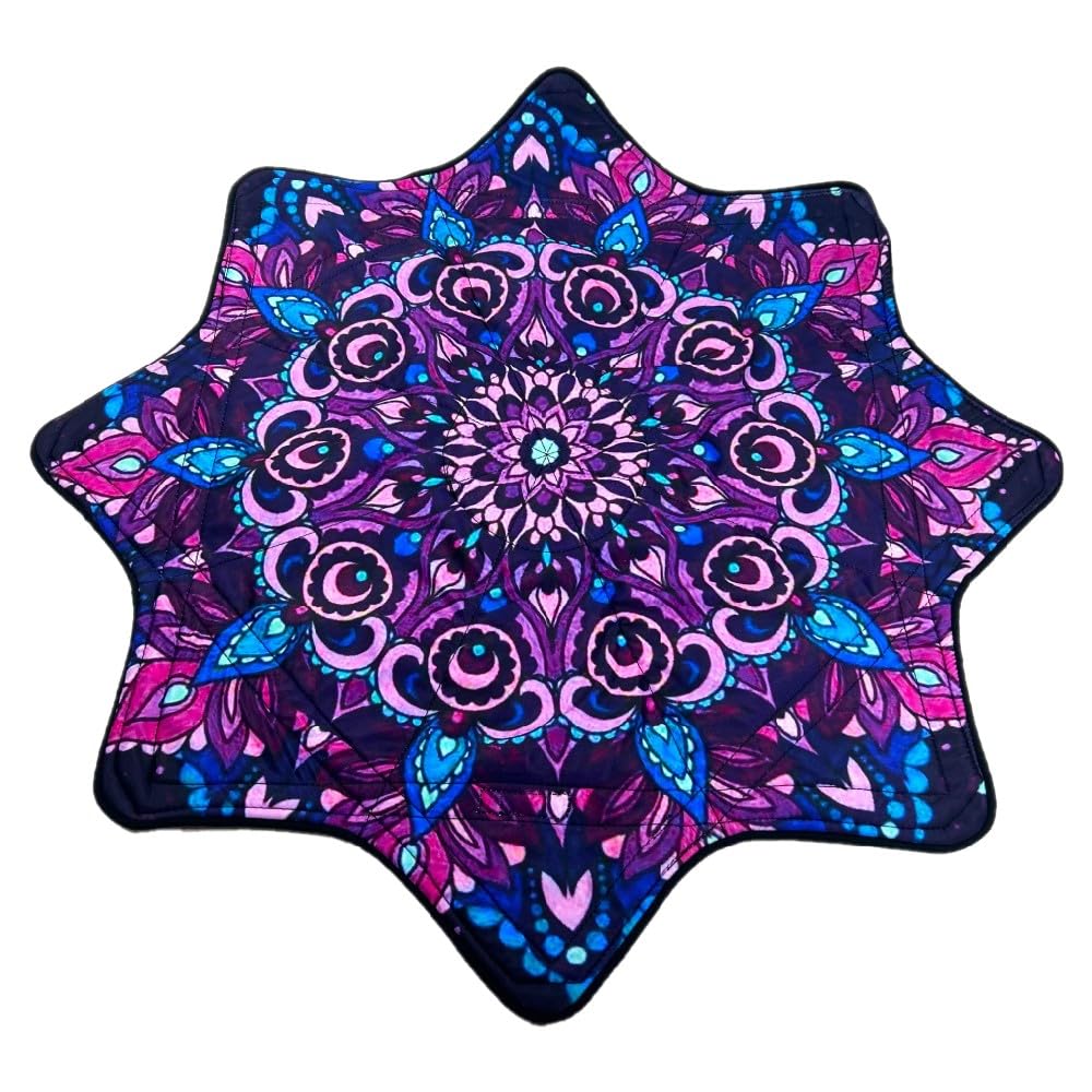 Mougee - Classic Flow Star - per principianti e avanzati - Giocattolo di flusso divertente e stimolante - Colori e motivi vivaci - Diametro 68,6 cm - Peso 425,2 g (Flower Power con anello di potenza)