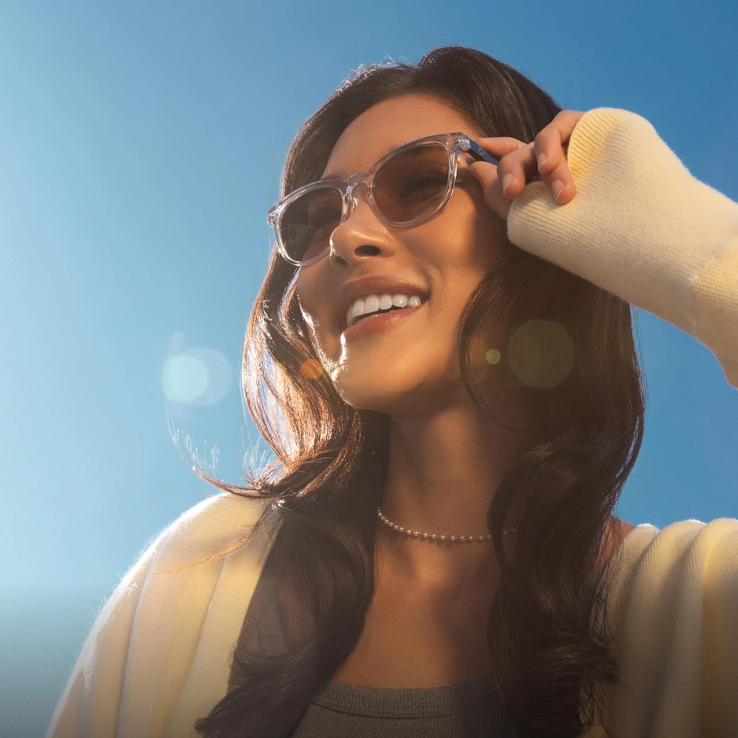 Lucyd Lyte Moonbeam Bluetooth Audio Sunglasses for Men & Women – Smart Glasses with Headphones, Speaker and Wireless Mic - Compatible with Alexa & Siri - Photochromic Smart Glasses w/Adaptive Lenses