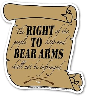 Right to Bear Arms Second Amendment Magnet by Magnet America Is 4.5" x 4.5" Made for Vehicles and Refrigerators