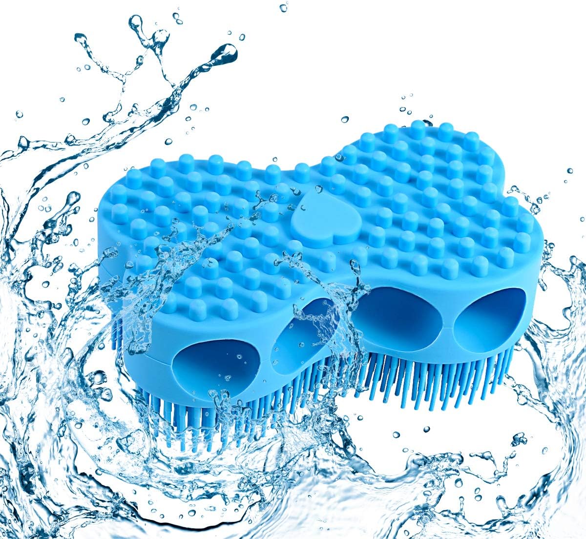 Baby Bath Brush, Soft Silicone Bath Massage Brush Baby Scalp Scrubber Body SPA Massage Scrubber Cleanser, Baby Shower Brush For Kids And Adult(Blue）