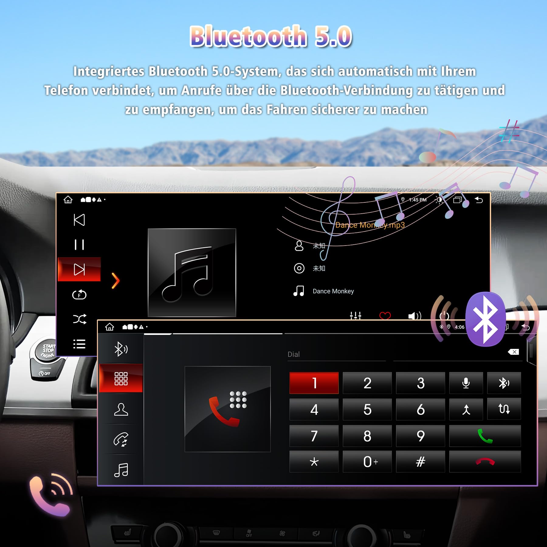 Android 14 10,25-Zoll-Touchscreen Autoradio für BMW 5er F10/F11 (2010–2012) – Kabelloses CarPlay/Android Auto, Original-OEM Beibehalten, HD-IPS-Display, GPS-Navigation, Mirror Link, nur CIC-System