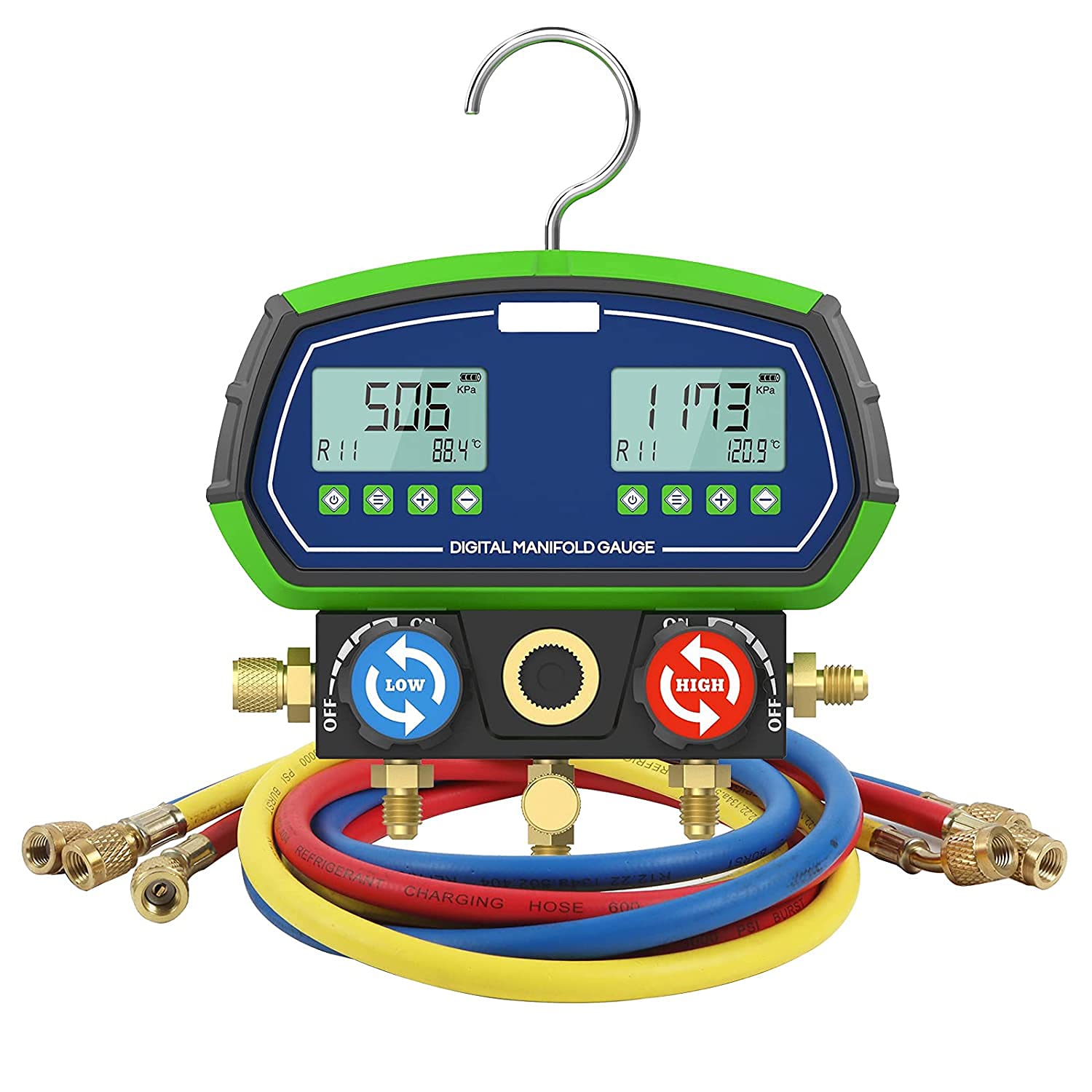 Buy Digital Manifold Dual Gauge Set HVAC, Refrigeration Vacuum Pressure