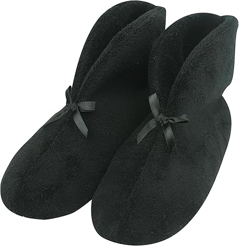 Forfoot Pantuflas tipo botín para mujer, acogedores zapatos antideslizantes de forro polar coral para interiores, Coral