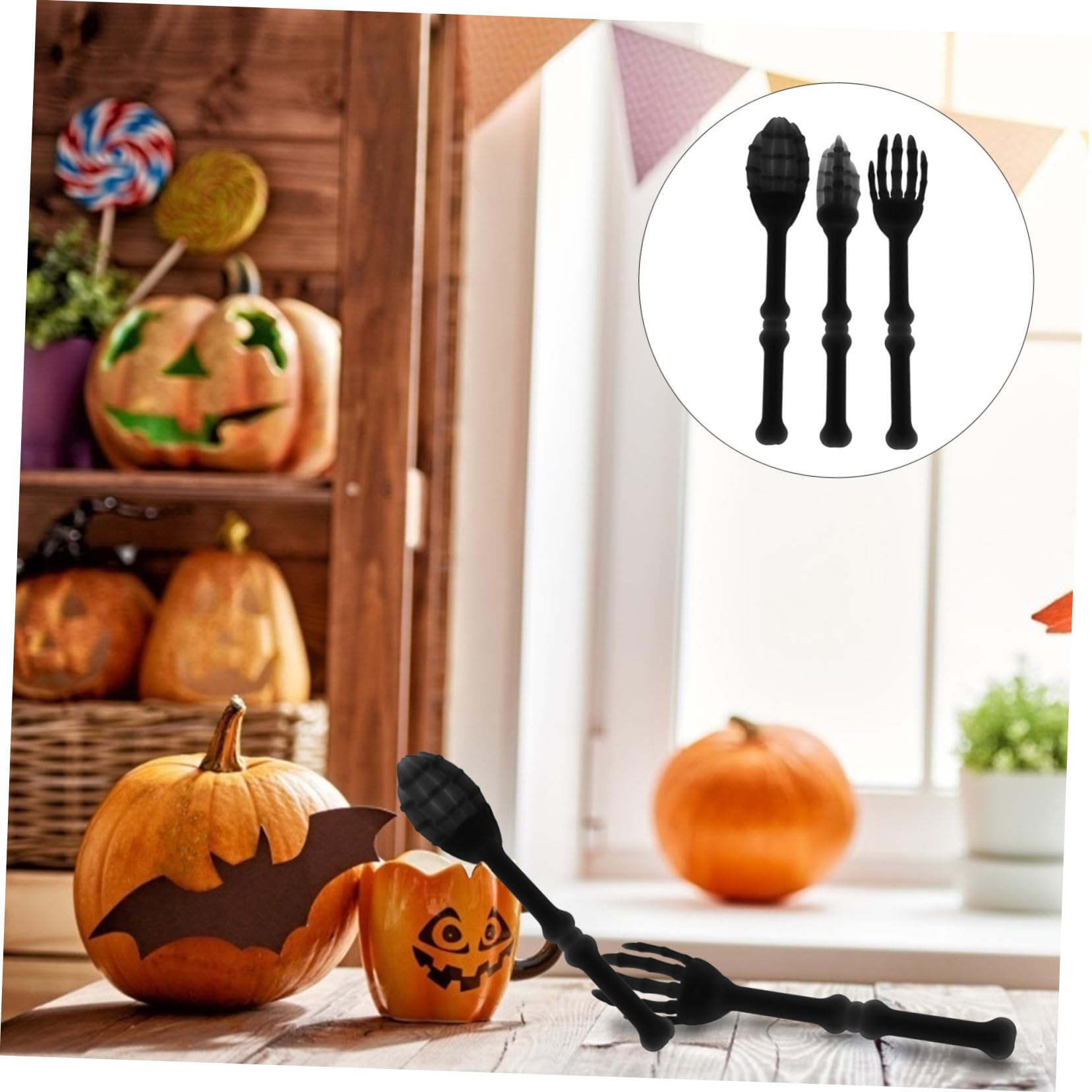 BCOATH Halloween Cutlery Set Plastic Forks Ghost Claw Design Decorative Tableware for