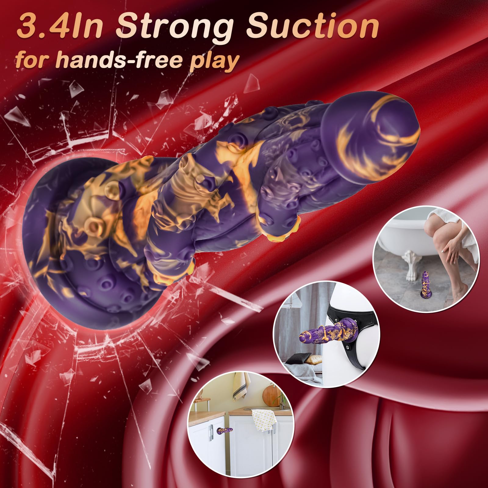 Monster Anal Dildo Sex Toys for Women, 8.9 Inch Huge Dragon Dildos with Strong Suction Cup for Hands-Free, Thick Big Fantasy Tentacle Dildo Silicone, Prostate Massager Anal Toys Adult Toys Sex Toy