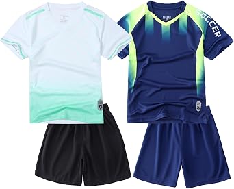 M2C Boys 2-Pack Jersey Soccer Knit Set Sport Team Uniform Shirt and Shorts