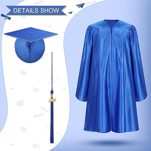 Miniatura 2 de Zhanmai Juego de estola de bata de graduación para preescolar y jardín de infantes 2025 con calcomanía de certificado de borla para regalo de niños