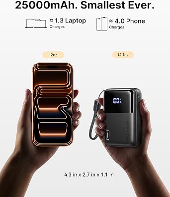 INIU Laptop Power Bank, Smallest 25000mAh 100W Fast Charging Battery Pack