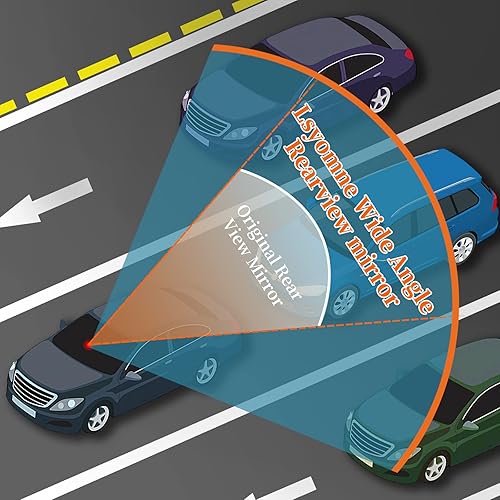 Miniatura 5 de Espejo retrovisor de 11.8 pulgadas más grande antirreflejo para el interior del automóvil, espejo retrovisor panorámico gran angular convexo