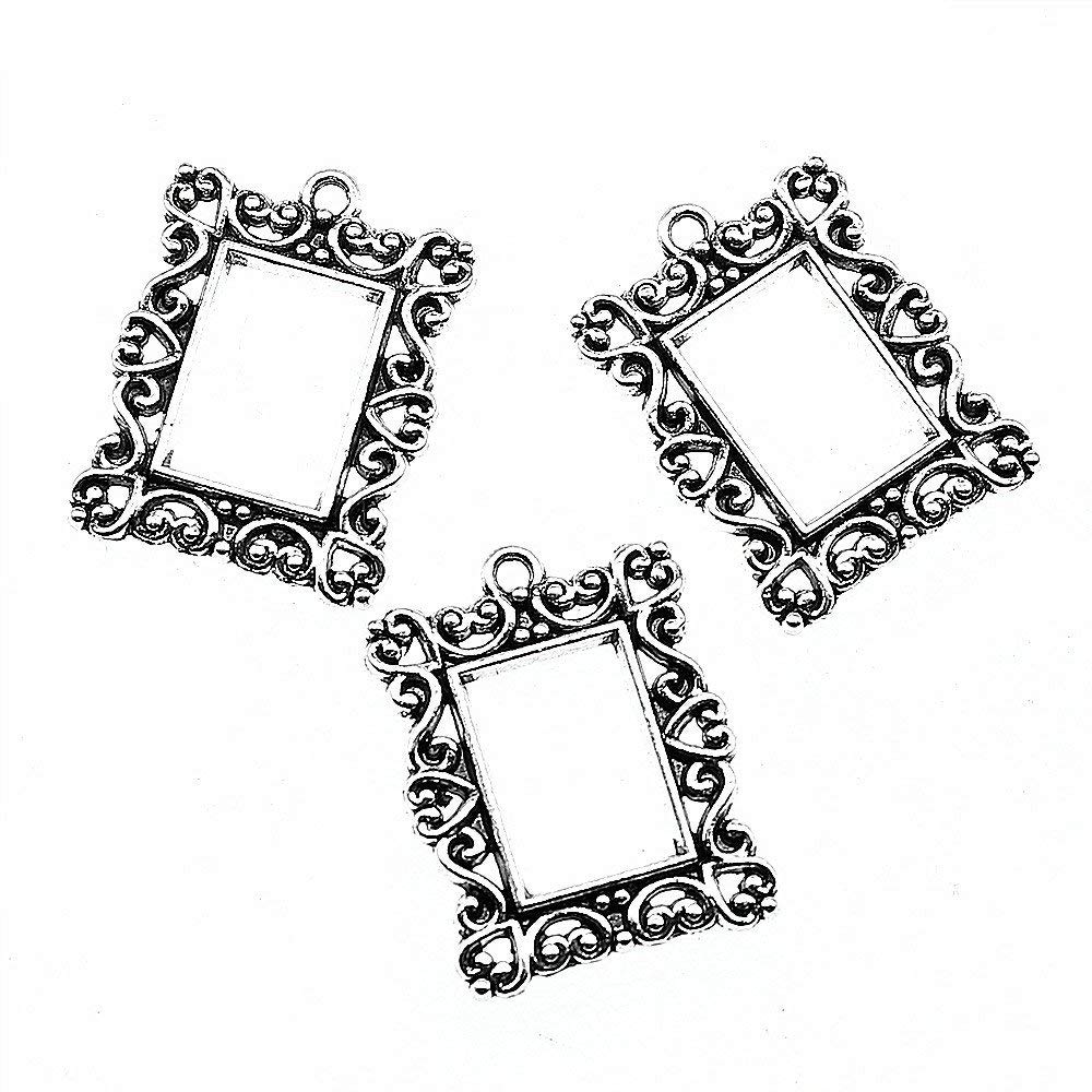 Taliyah 8 Pieces Retro Rectangle Photo Frame Charms for Jewelry Craft Supplies