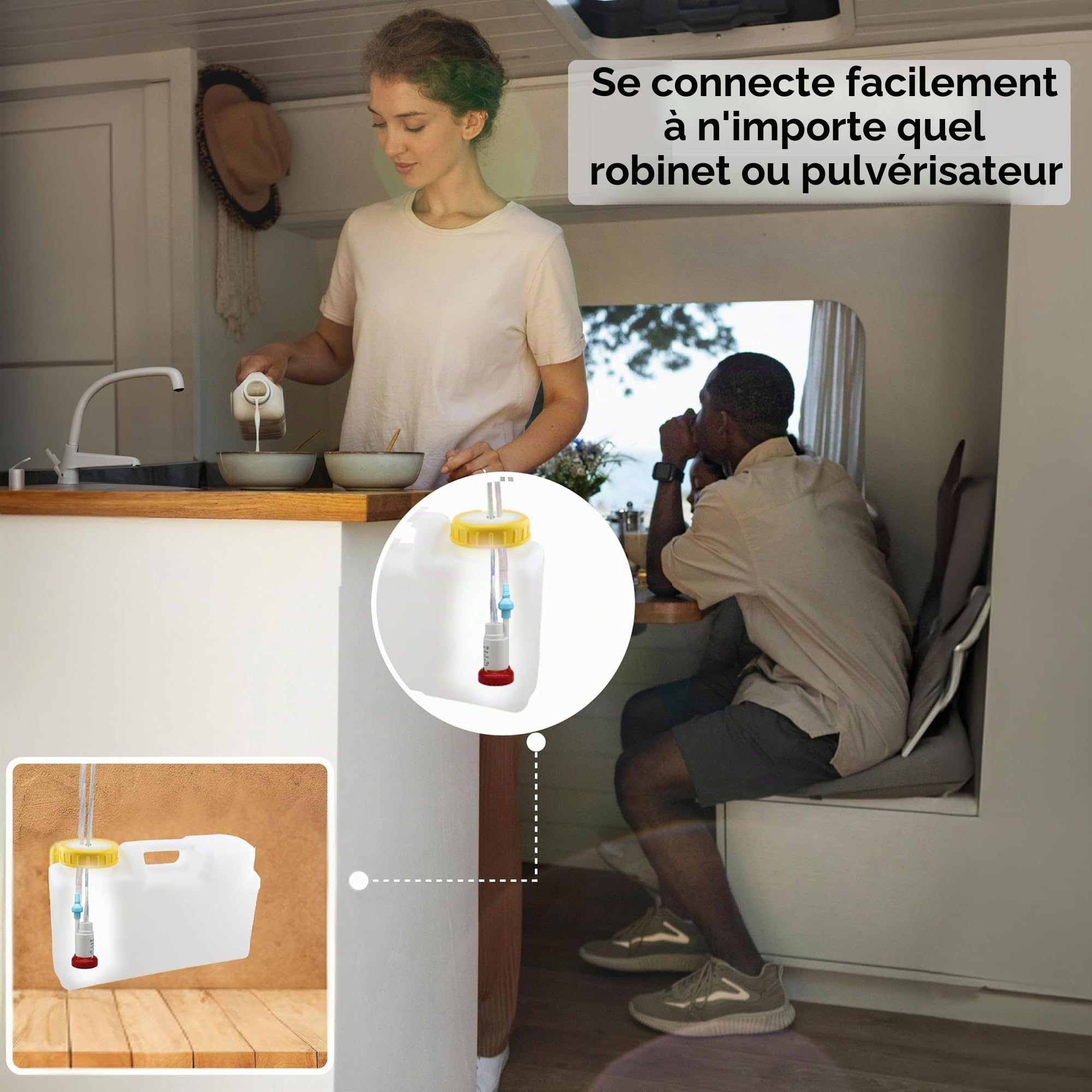 Carbest LuxPlus Pompe à eau 12 V avec clapet anti-retour et filtre, Camping Ebook – 19 l/m, 0,85 bar, blanc/rouge, plastique, design mini pompe de transfert