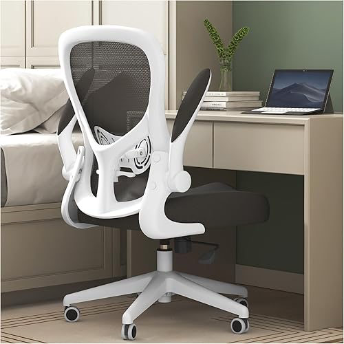 Miniatura 2 de Hbada Silla de oficina ergonómica, sillas de escritorio de oficina con ruedas silenciosas de poliuretano, silla de computadora de malla transpirable