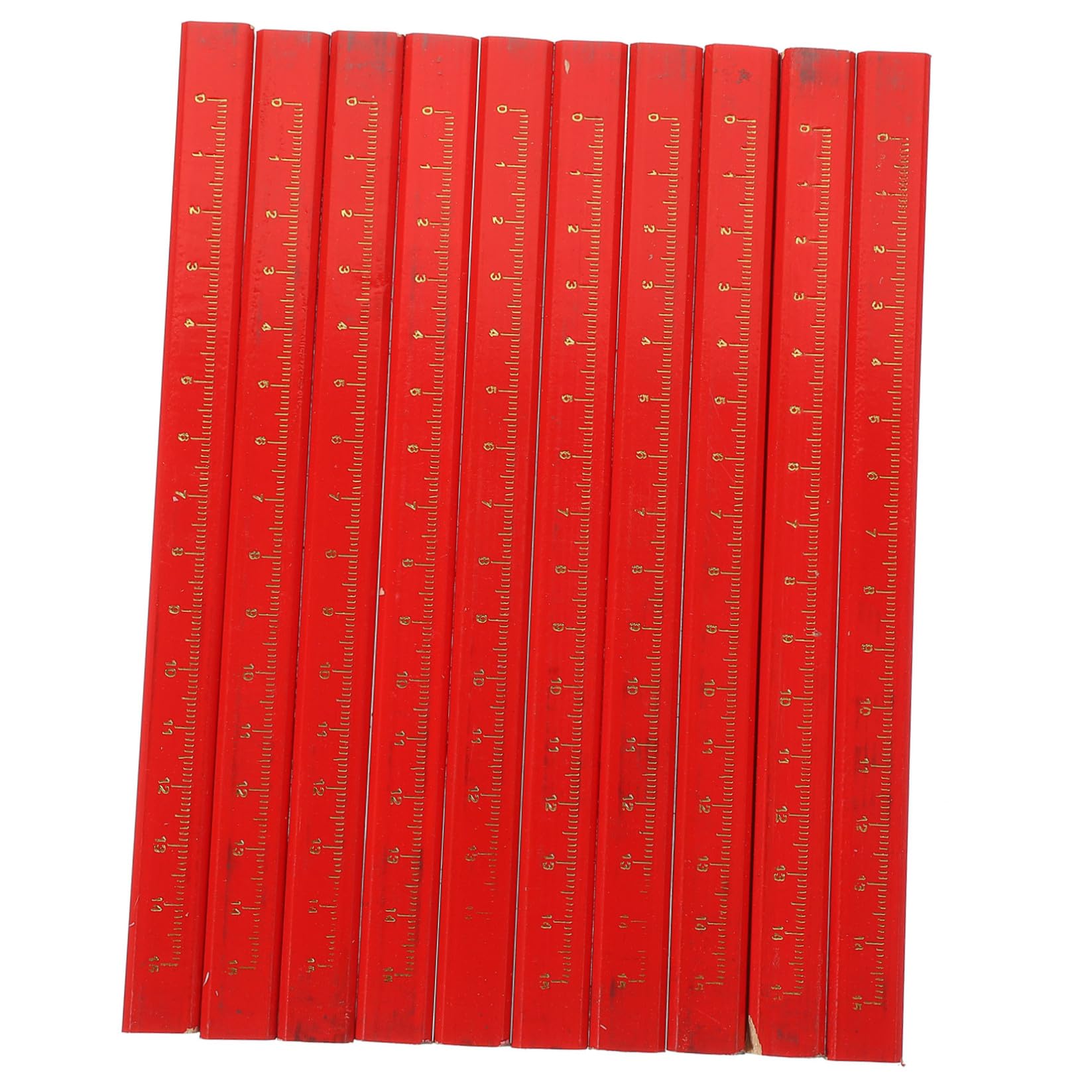 WOONEKY Crayons de Charpentier Octogonaux 72 Pièces Mine Dure Rouge Bois pour Travail du Bois Marquage Chantier Construction