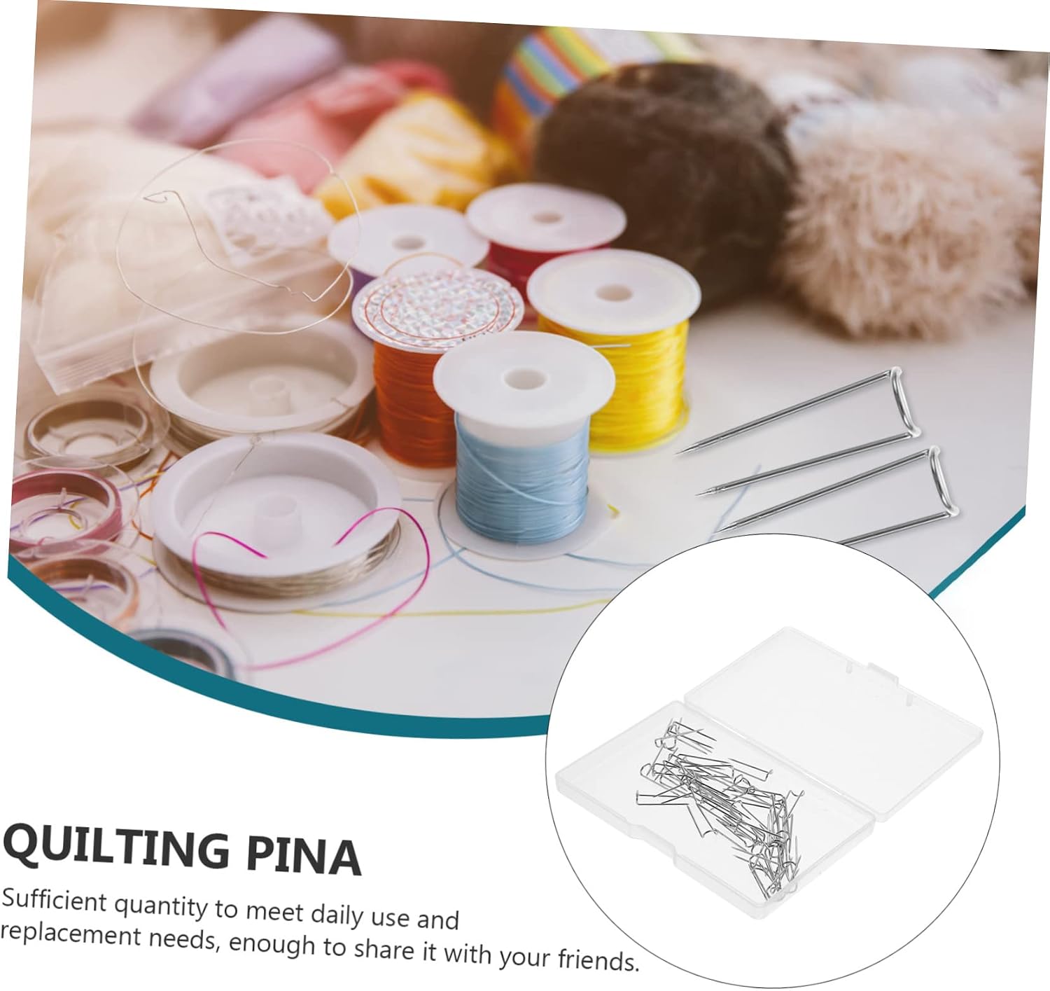 100pcs Quilting Pins U-Shaped Sewing Needles for Fabric Positioning for Crafting and Quilting Projects Convenient Storage Box Included