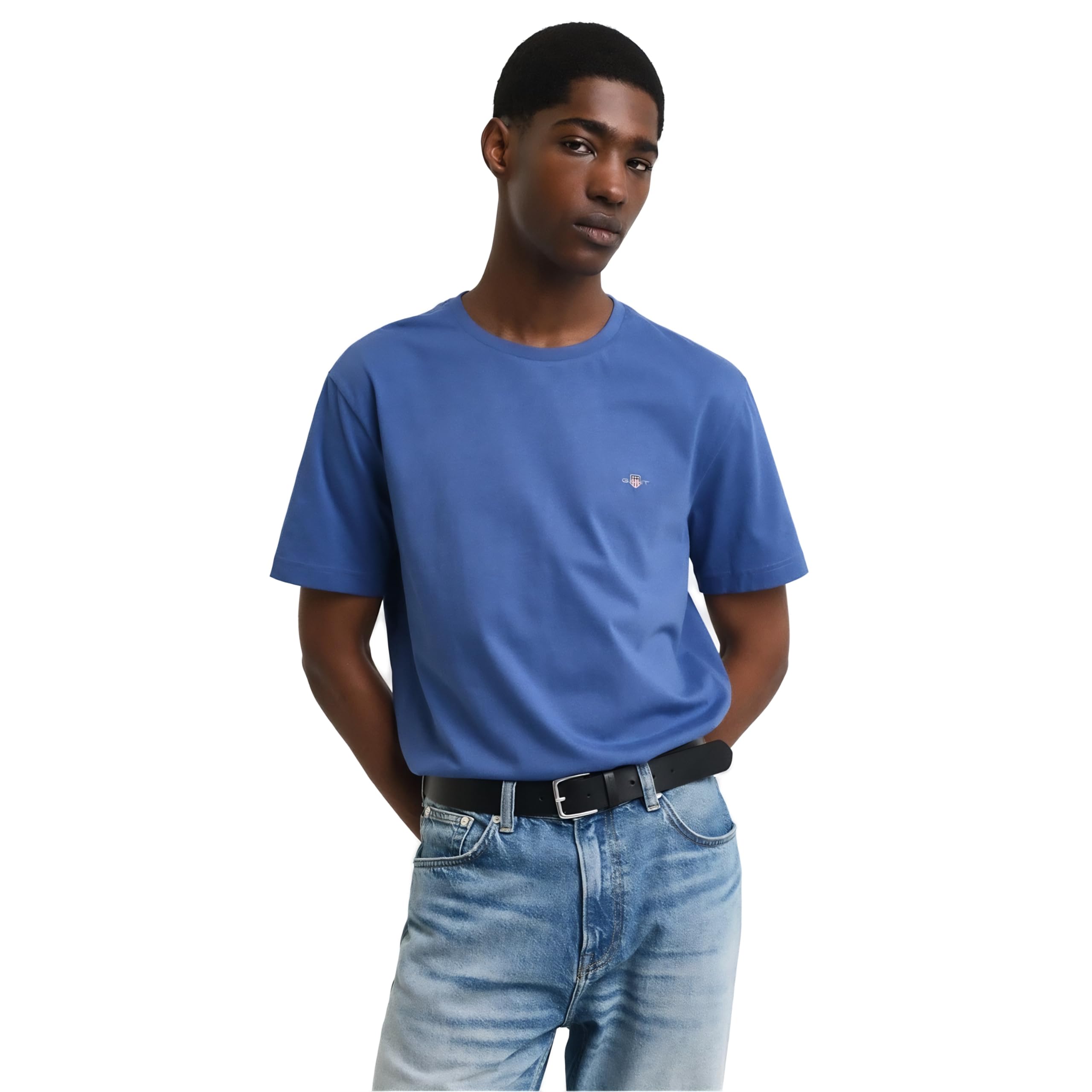 GANT Men's Reg Shield SS T-Shirt, Blue (Vintage Blue), XXL