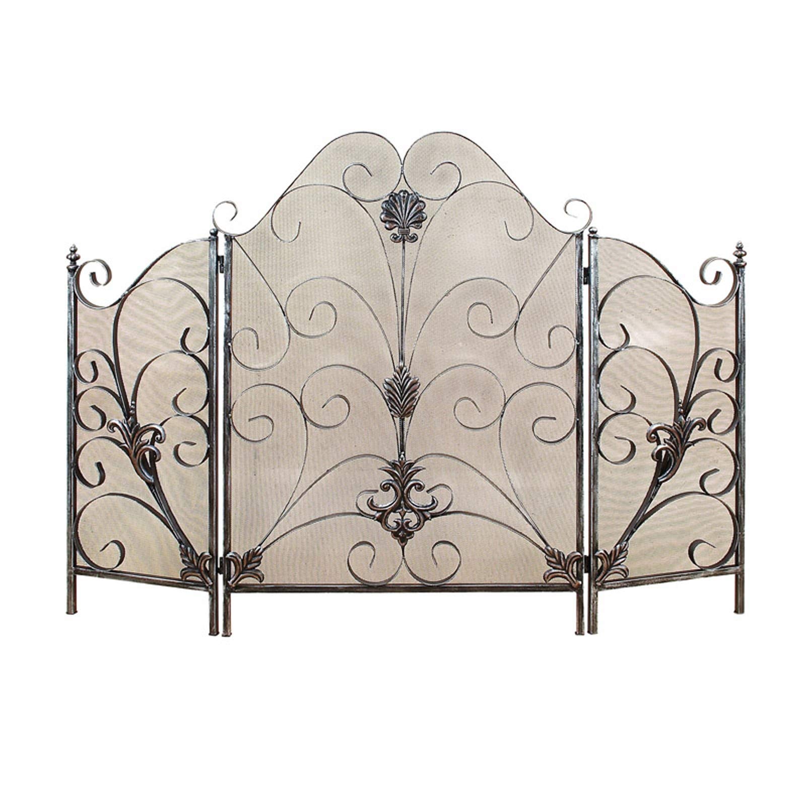 Schermi per Caminetti di Guardia Schermo camino 3 pannello Schermo camino Guardia schermo in ferro battuto con telaio in metallo decorativo decorativo decorativo modello decorativo design scintilla li