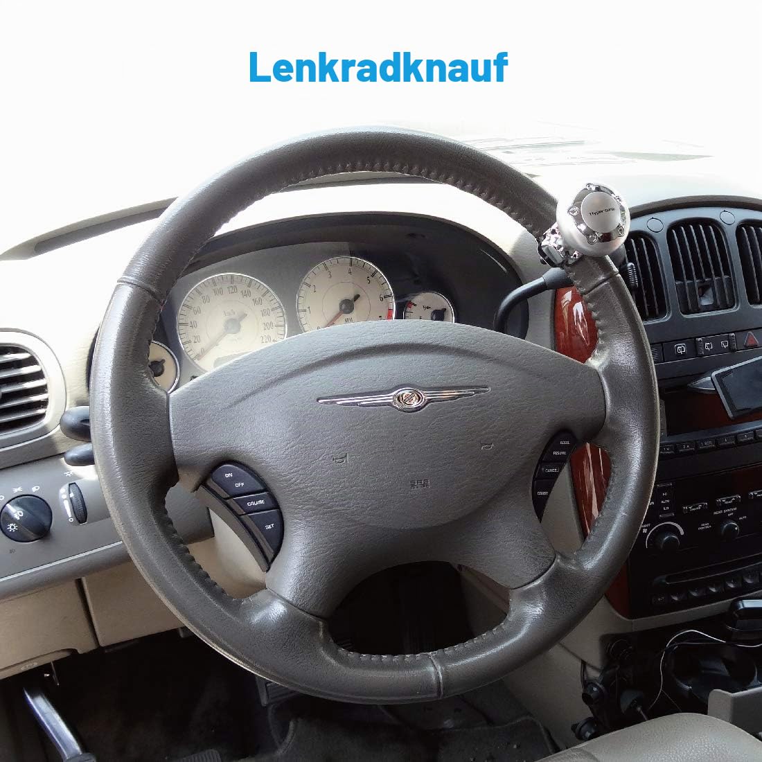 Hypersonic auto Silber Lenkrad Spinner Knopf Kunststoff Power Griff Zubehör