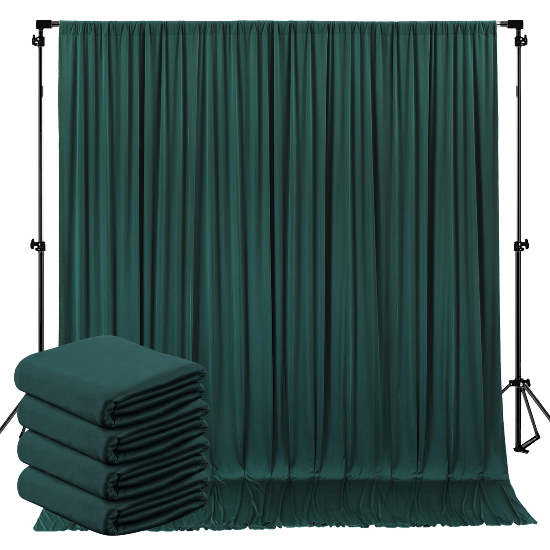 20ftÃ—10ft Wrinkles Free Blackish Green Backdrop Curtain for Party Wedding 4 Panels 5ftÃ—10ft Hunter Green Polyester Drapes for Curtains Backdrop Decor Birthday Baby Shower Photography Photoshoot