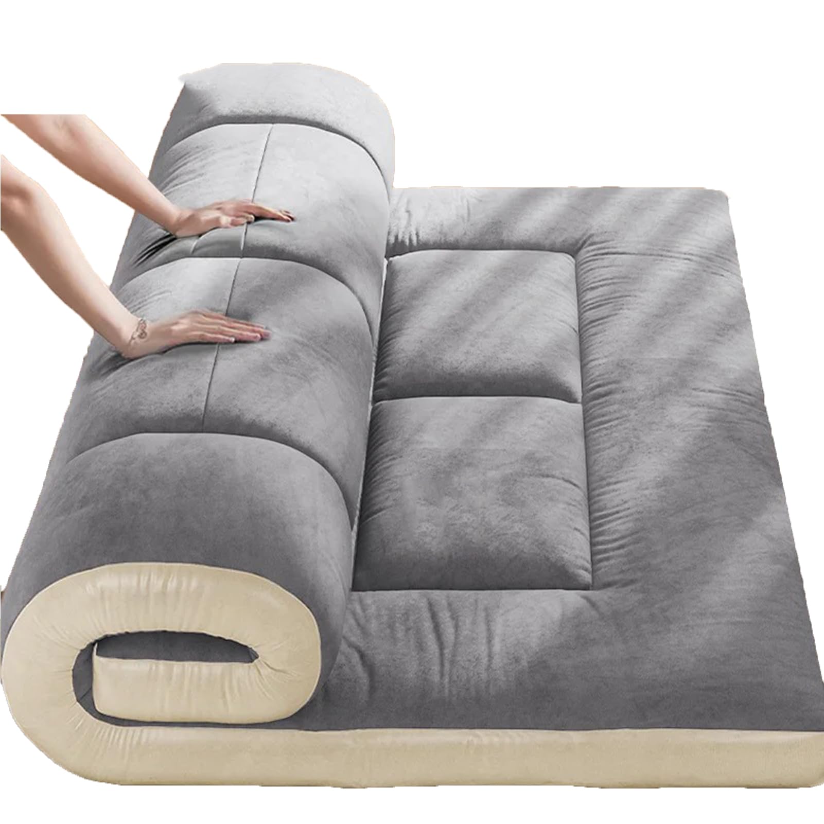 Épaissir Tatami Matelas De Sol, Étanche À L'Humidité Chaud Pliable Tatami Matelas Topper Couchage Lit Pad pour Invités, Dortoirs, Camping, Canapés Et Chaises Longues,4,180x200cm