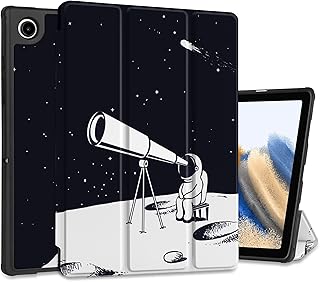 DONGKE Case for Samsung Galaxy Tab A8 10.5 Inch 2022 (SM-X200/X205/X207), Trifold Stand Cover with Auto Wake/Sleep + Soft TPU Protective Stand Back Cover for Galaxy Tab A8 10.5", Spaceman