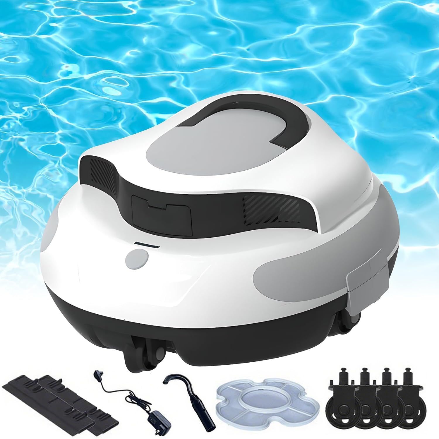Aspirateur robot de piscine sans fil autonome 100 min pour grands bassins