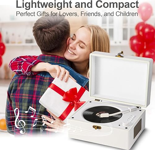 Miniatura 8 de Reproductor de CD portátil para el hogar, reproductor de CD de maleta retro con Bluetooth 5.0, altavoces de alta fidelidad reproductor de CD de