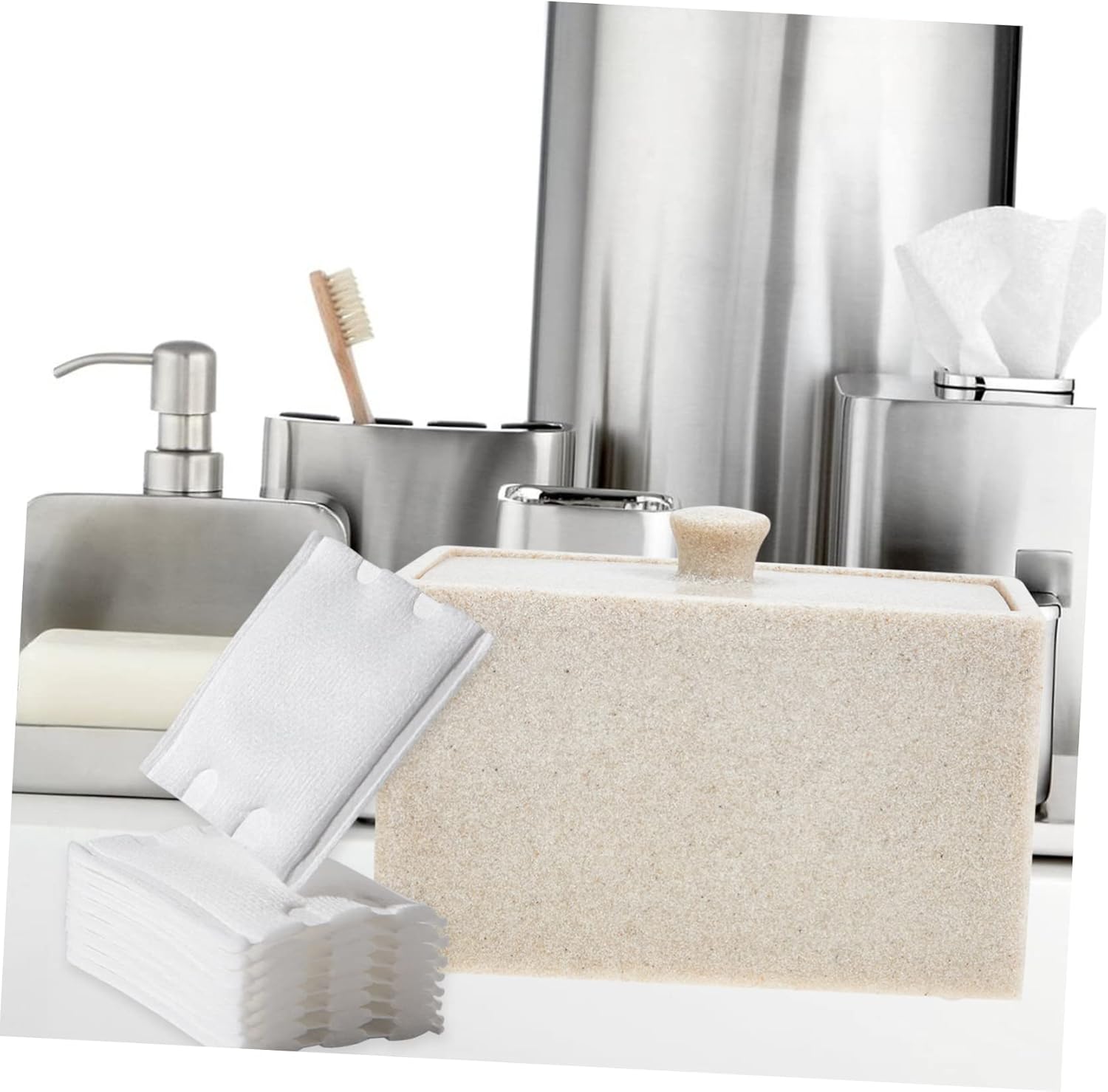 Cotton Swabs Storage Case Compartments Makeup Organizer for Cotton Pads Convenient Desktop Container for Bathroom Essentials Easy to Clean and Tidy up