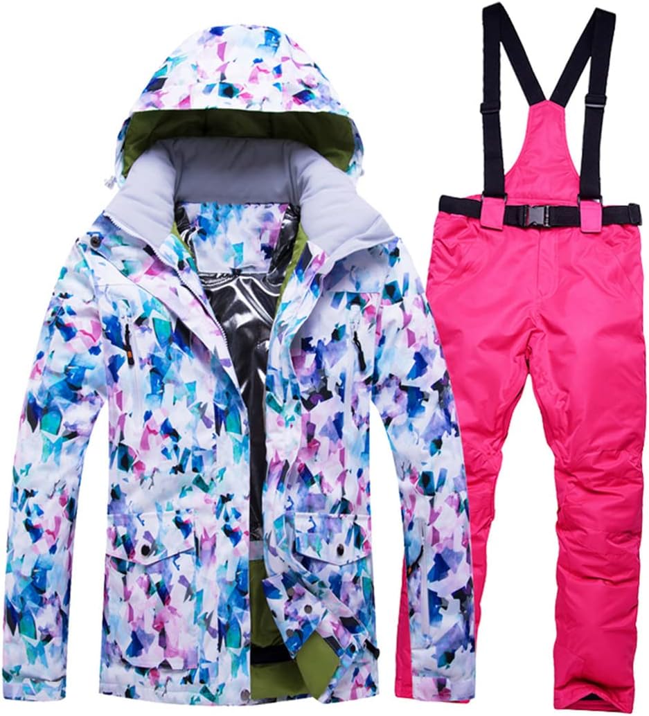 Haitpant Women Winter Snow Jacket Ski Suit Snow Jacket and Pants Windproof Waterproof Colorful Snowboard Sets