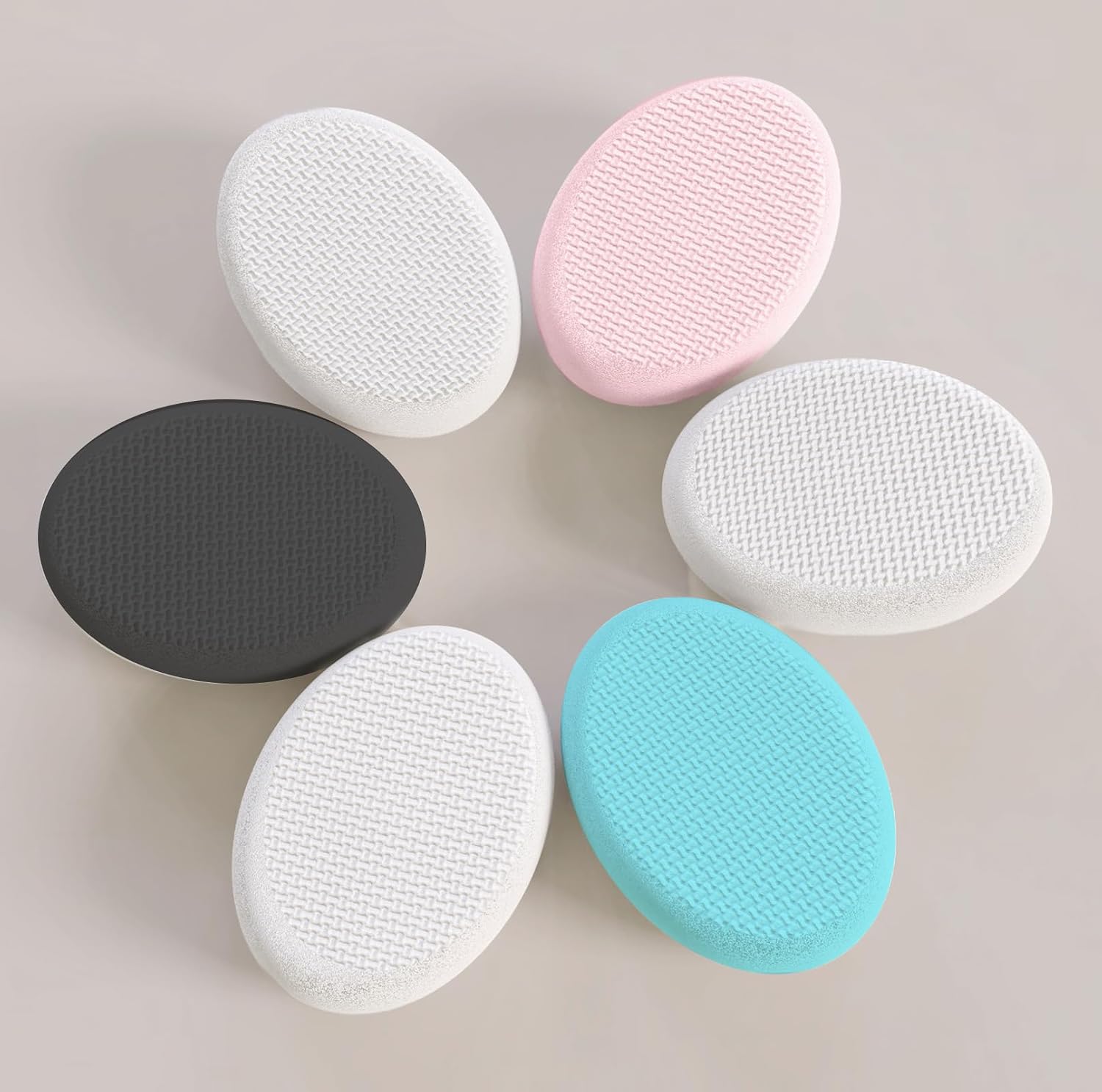 6 Replaceable Pads for Svarvns Back Lotion Applicator, 6 Replacement Head for Lotion Applicator, White x 3 + Pink + Black +Blue