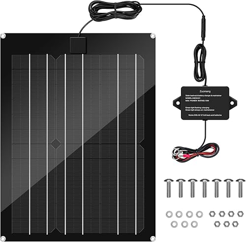 Mantenedor de cargador de batería solar, kit de panel solar de 15 W para remolque volquete pulso de mantenimiento integrado y controlador de carga
